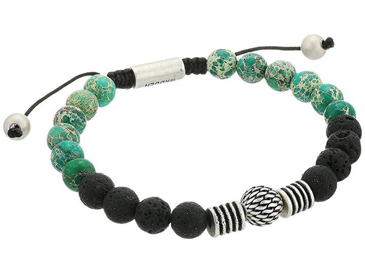 Steve Madden Textured Ball And Chrysocolla Bead Bracelet (green) Bracelet