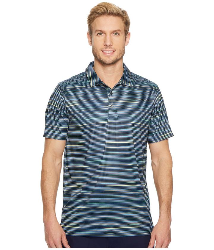 Puma Golf Pwrcool Road Map Polo (peacoat) Men's Short Sleeve Pullover