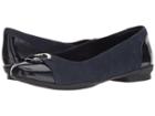 Clarks Neenah Vine (navy Nubuck/navy Patent Leather Combination) Women's Flat Shoes