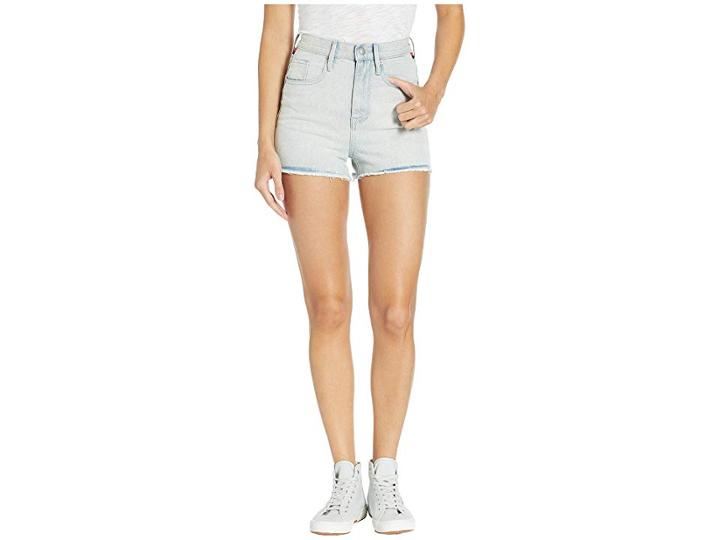 Juicy Couture Denim Shorts With Stripe Embroidery (ventura Wash) Women's Shorts