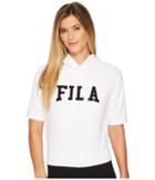 Fila Ariana Short Sleeve Hoodie (white/black) Women's Sweatshirt