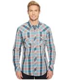 Rock And Roll Cowboy Plaid Long Sleeve Snap B2s5731 (turquoise/grey) Men's Long Sleeve Button Up