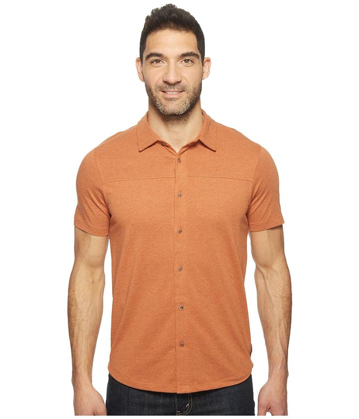 Prana Gaines Button Front (leather) Men's Short Sleeve Button Up