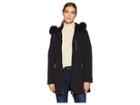 Calvin Klein Faux Fur Trimmed Anorak Softshell (black) Women's Coat