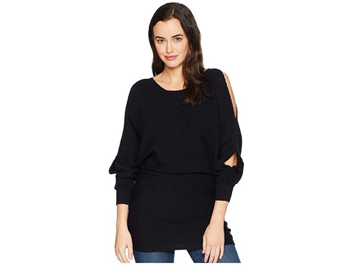 American Rose Celine Cold Shoulder Sweater (black) Women's Sweater