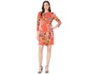 Eci Floral Printed Knit Overlayed Dress (red) Women's Dress