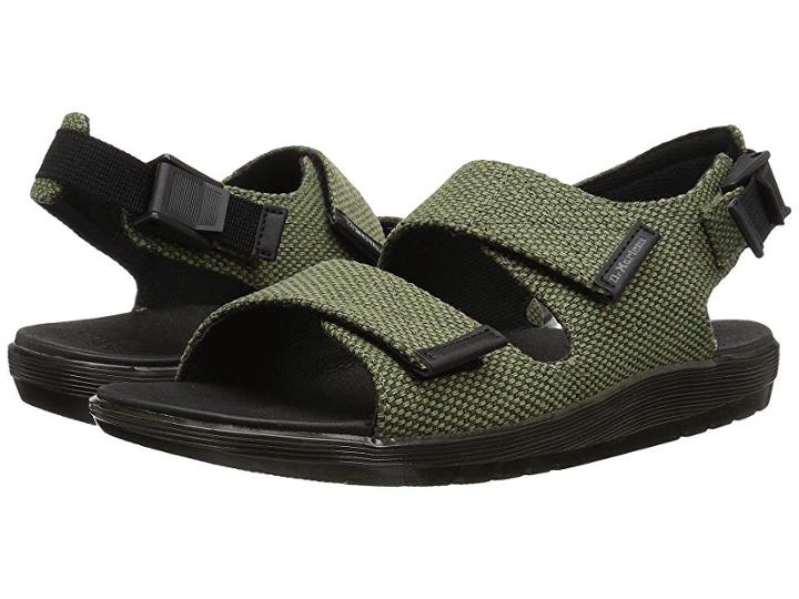 Dr. Martens Crewe (capulet Olive Millitary Heavy Canvas/black Webbing/black Pu) Men's Sandals