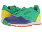 Reebok Kids Classic Leather (little Kid) (team Purple/bottle Green/bright Yellow) Kids Shoes