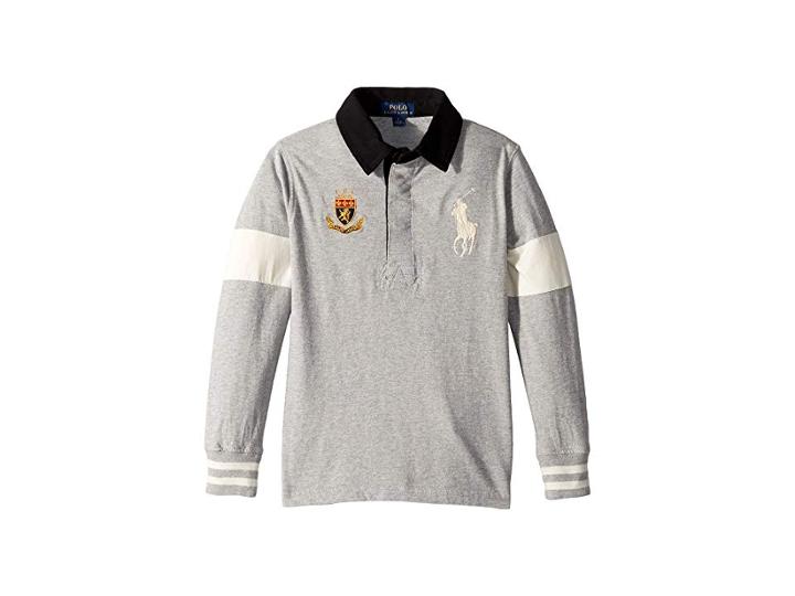 Polo Ralph Lauren Kids Big Pony Cotton Jersey Rugby (little Kids/big Kids) (andover Heather) Boy's Clothing