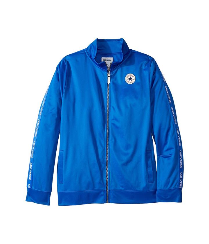Converse Kids Warmup Wordmark Jacket (big Kids) (laser Blue) Boy's Coat