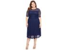 Kiyonna Alexa Retro Lace Dress (navy Blue) Women's Dress