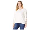 Vince Camuto Specialty Size Plus Size Braided Long Sleeve Crew Neck Sweater (antique White) Women's Sweater