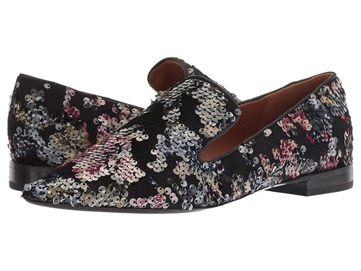 Franco Sarto Topaz 2 (black Multi Floral Sequin Fabric) Women's Shoes