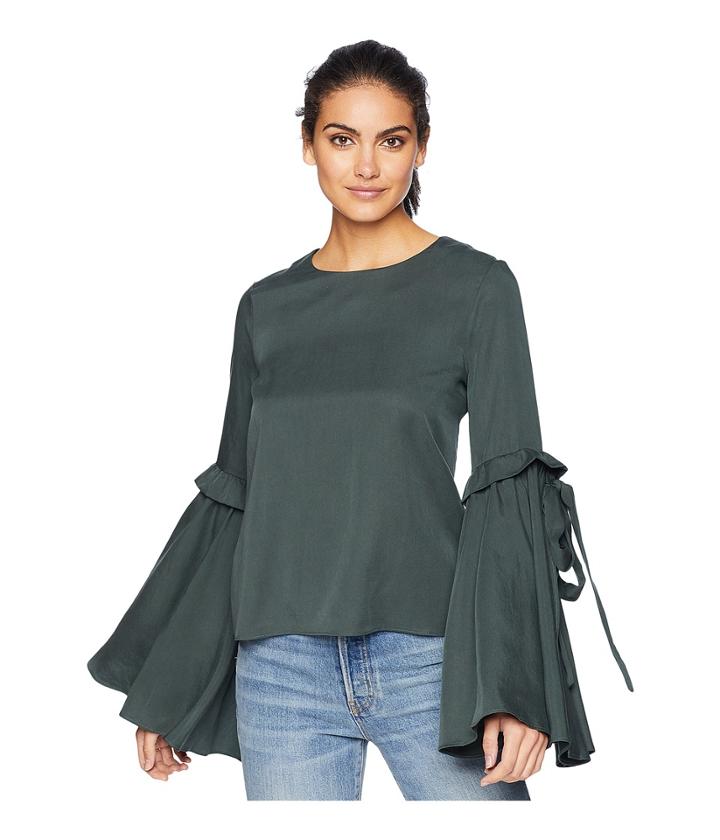 J.o.a. Bell Sleeve Top (green) Women's Clothing