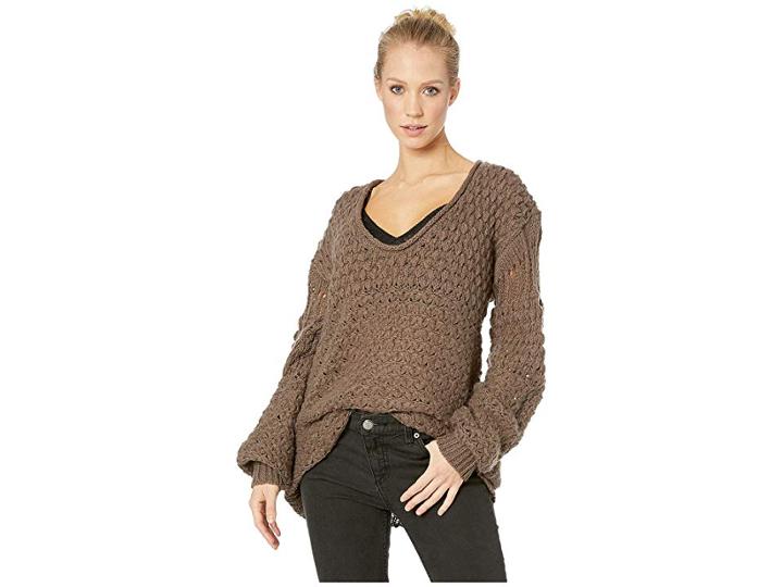 Free People Crashing Waves Pullover (cocoa) Women's Clothing