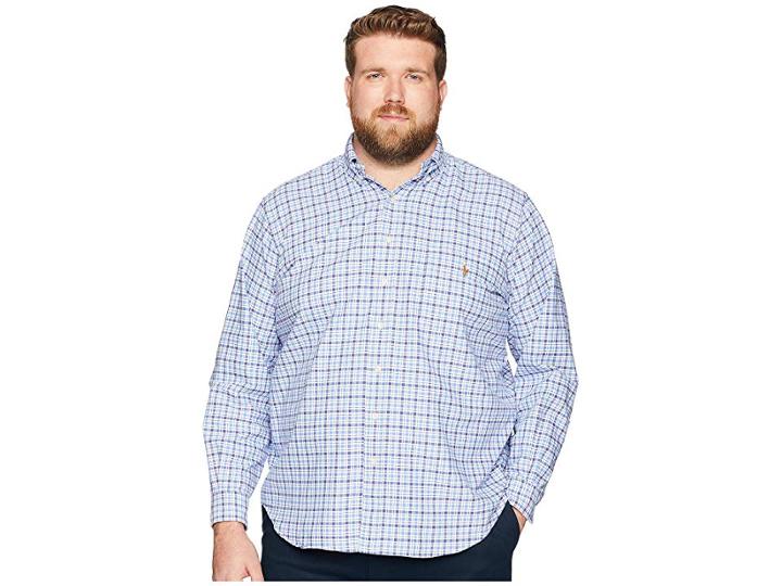 Polo Ralph Lauren Big Tall Oxford (blues Multi/white) Men's Clothing