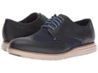 Cole Haan Original Grand Wing Oxford (dark Night Leather/blue Plaid/cobblestone) Men's Lace Up Casual Shoes