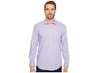 Calvin Klein Long Sleeve Infinite Cool Button Down Mini Check Shirt (madras Purple) Men's Long Sleeve Button Up