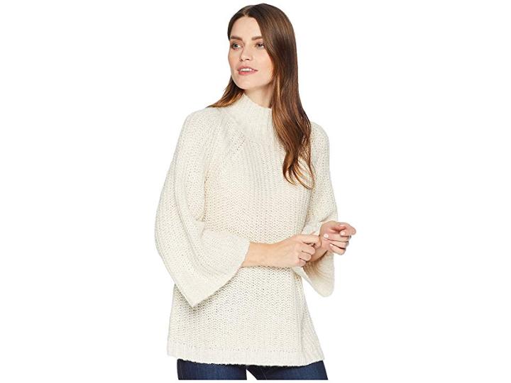 Chaps Acrylic Blend Long Sleeve Sweater (heritage Cream/silver) Women's Sweater