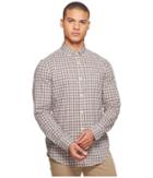 Original Penguin Long Sleeve Stretch P55 Plaid Shirt (crabapple) Men's Long Sleeve Button Up