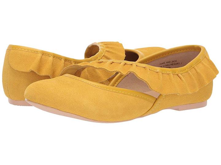 Janie And Jack Ruffle Flat (toddler/little Kid/big Kid) (yellow) Girls Shoes