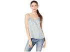 Juicy Couture Silk Twill Ticking Stripe Cami (angel/blue Chill/tick) Women's Clothing