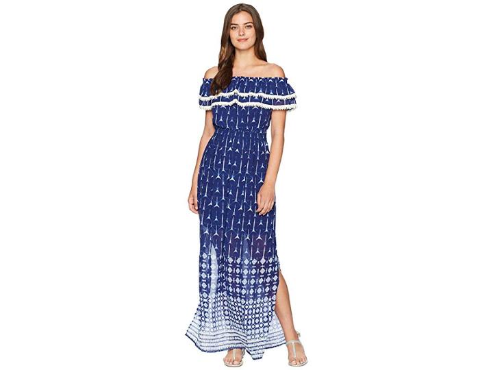 Miss Me Off Shoulder Maxi Dress (navy) Women's Dress