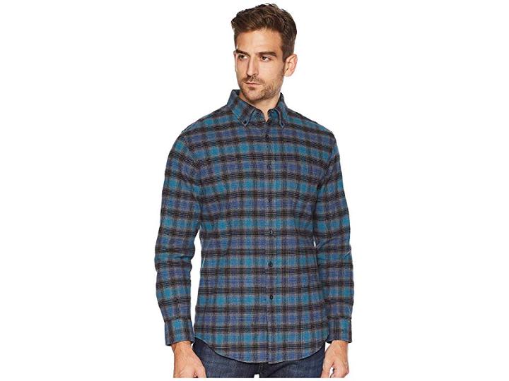 Pendleton Lister Flannel Fitter Shirt (blue/black Ombre) Men's Clothing