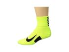 Nike Elite Cushion Quarter Running Socks (volt/black/black) Quarter Length Socks Shoes