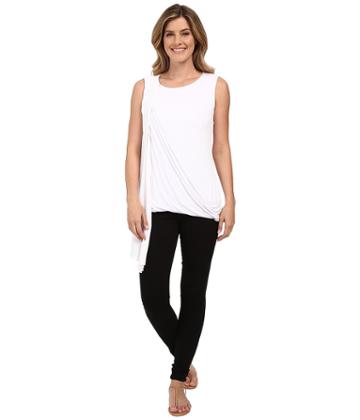 Miraclebody Jeans Gigi Side Drape Blouse W/ Body-shaping Inner Shell (white) Women's Blouse