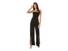 Bcbgeneration Slit Woven Ankle Jumpsuit (black) Women's Jumpsuit & Rompers One Piece