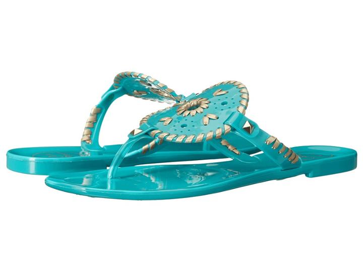 Jack Rogers Georgica Jelly (caribbean Blue/gold) Women's Sandals
