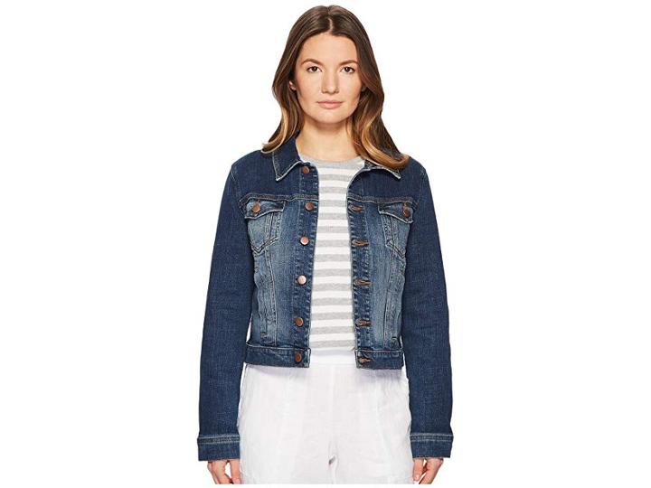 Eileen Fisher Crop Jean Jacket (abraded Aged Indigo) Women's Coat