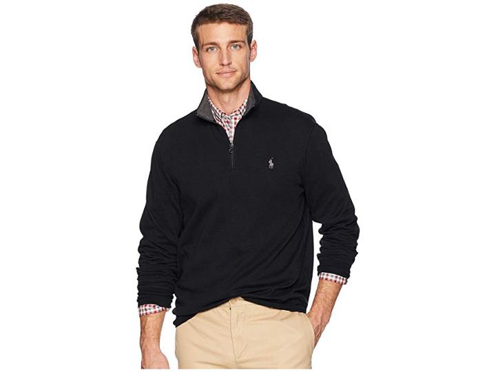 Polo Ralph Lauren Double Knit Pullover (polo Black 1) Men's Clothing