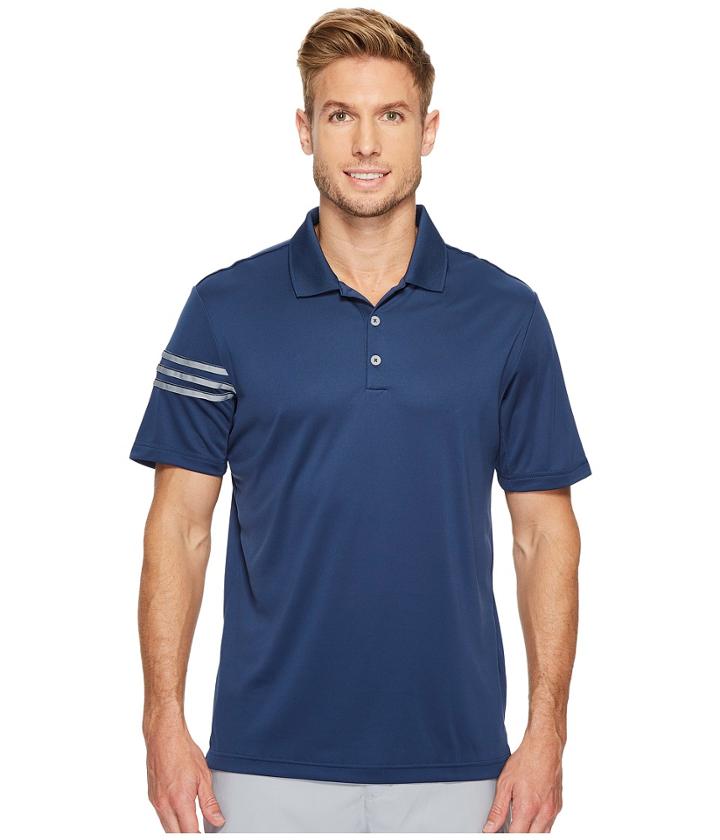 Adidas Golf Climacool(r) 3-stripes Polo (dark Slate/mid Grey) Men's Short Sleeve Pullover