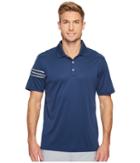 Adidas Golf Climacool(r) 3-stripes Polo (dark Slate/mid Grey) Men's Short Sleeve Pullover
