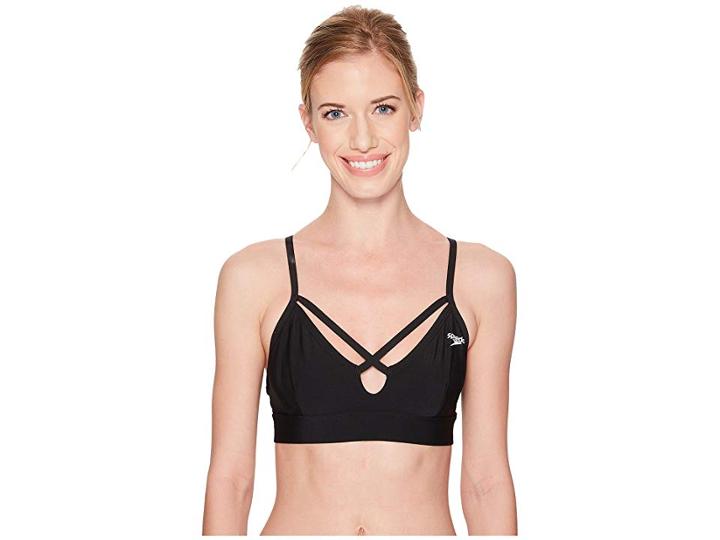 Speedo Aqua Elite Strappy Bikini Top (speedo Black) Women's Swimwear