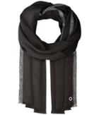 Calvin Klein Satin Pashmina With Lurex Border (black) Scarves