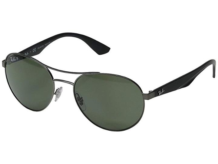 Ray-ban Rb3536 55mm (matte Gunmetal/matte Black/dark Green) Fashion Sunglasses