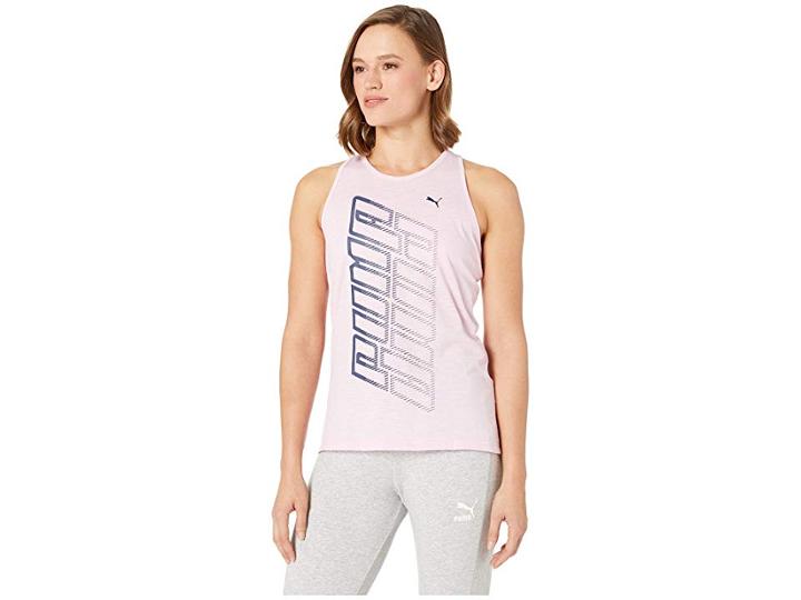 Puma Twist It Logo Tank Top (pale Pink Heather) Women's Sleeveless