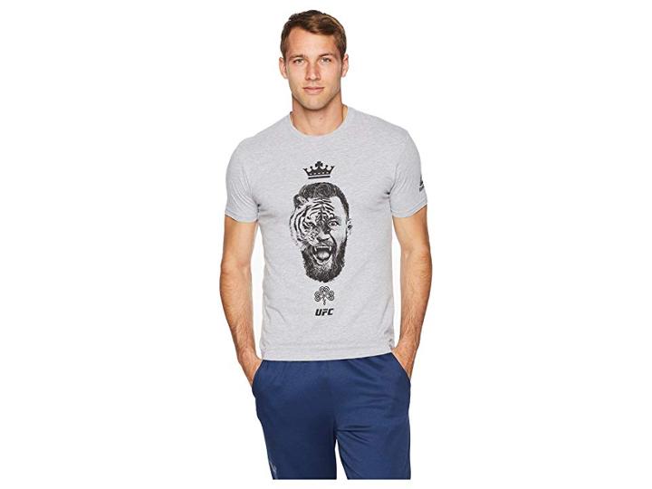 Reebok Mcgregor Tiger Face Tee (athletic Grey) Men's Clothing