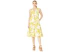 Taylor Sleeveless V-neck Floral Print Midi Dress (daffodil) Women's Dress