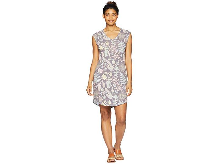 The North Face Short Sleeve E/z Tee Dress (medieval Grey/woodland Floral Print) Women's Dress