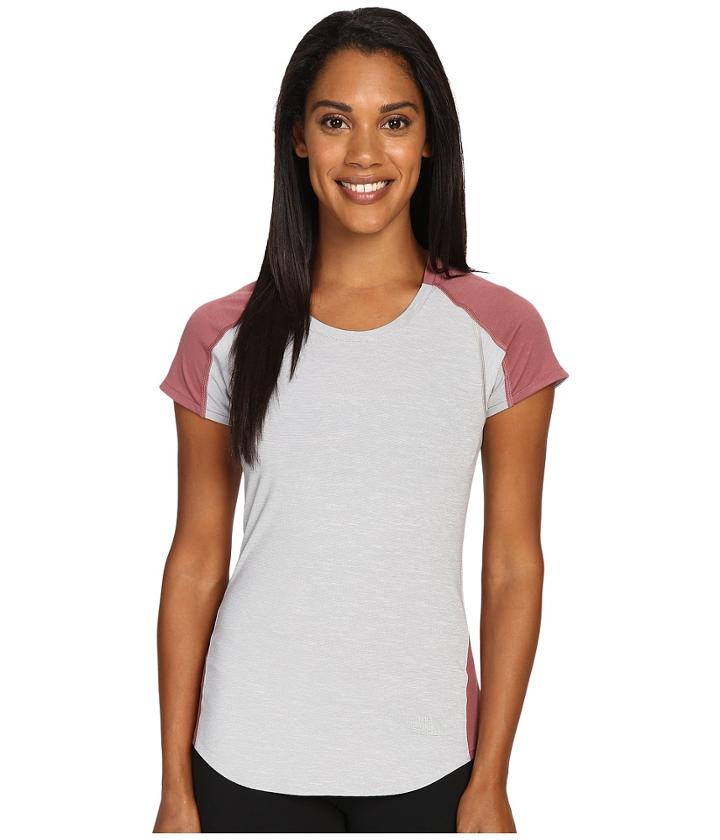 The North Face Dynamix Short Sleeve (tnf Light Grey Heather/renaissance Rose (prior Season)) Women's Short Sleeve Pullover