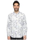 Tommy Bahama Paulo Paisley Long Sleeve Woven Shirt (polar Sky) Men's Long Sleeve Button Up