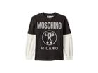 Moschino Kids Logo Graphic T-shirt W/ Contrast Sleeves (little Kids/big Kids) (dark Grey) Boy's T Shirt
