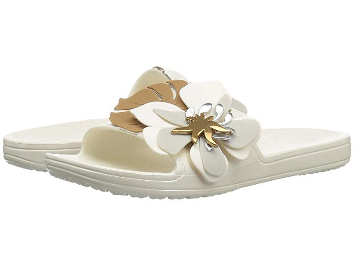 Crocs Crocs Sloane Botanical Floral Slide (oyster) Women's  Shoes