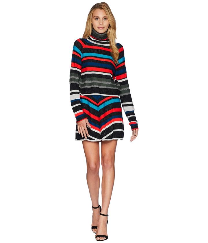 Free People What A Flirt Sweater Set (black Combo) Women's Sweater