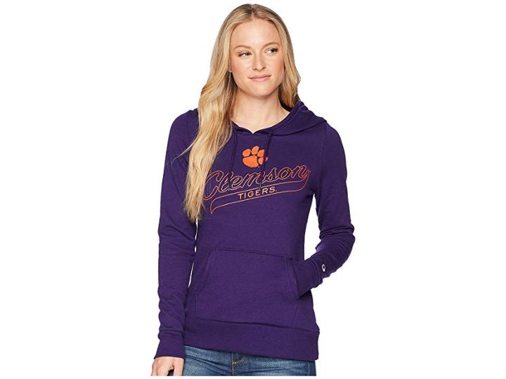 Champion College Clemson Tigers Eco University Fleece Hoodie (collegiate Purple) Women's Sweatshirt