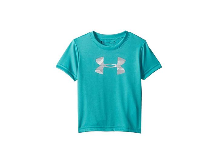 Under Armour Kids Edge Camo Big Logo Short Sleeve (little Kids/big Kids) (teal Punch) Boy's Clothing